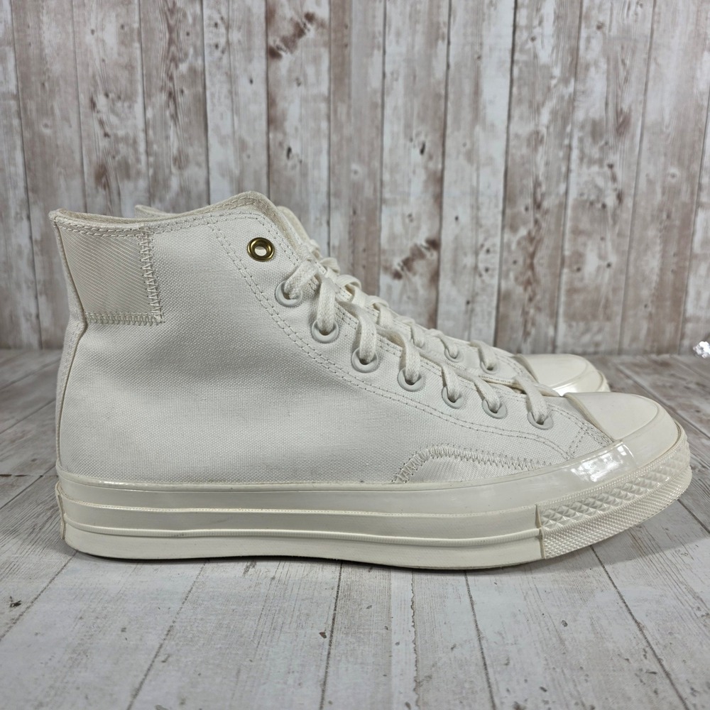 Converse Chuck 70 Hi Egret Antique White Canvas Sneakers 167821C Mens 9.5